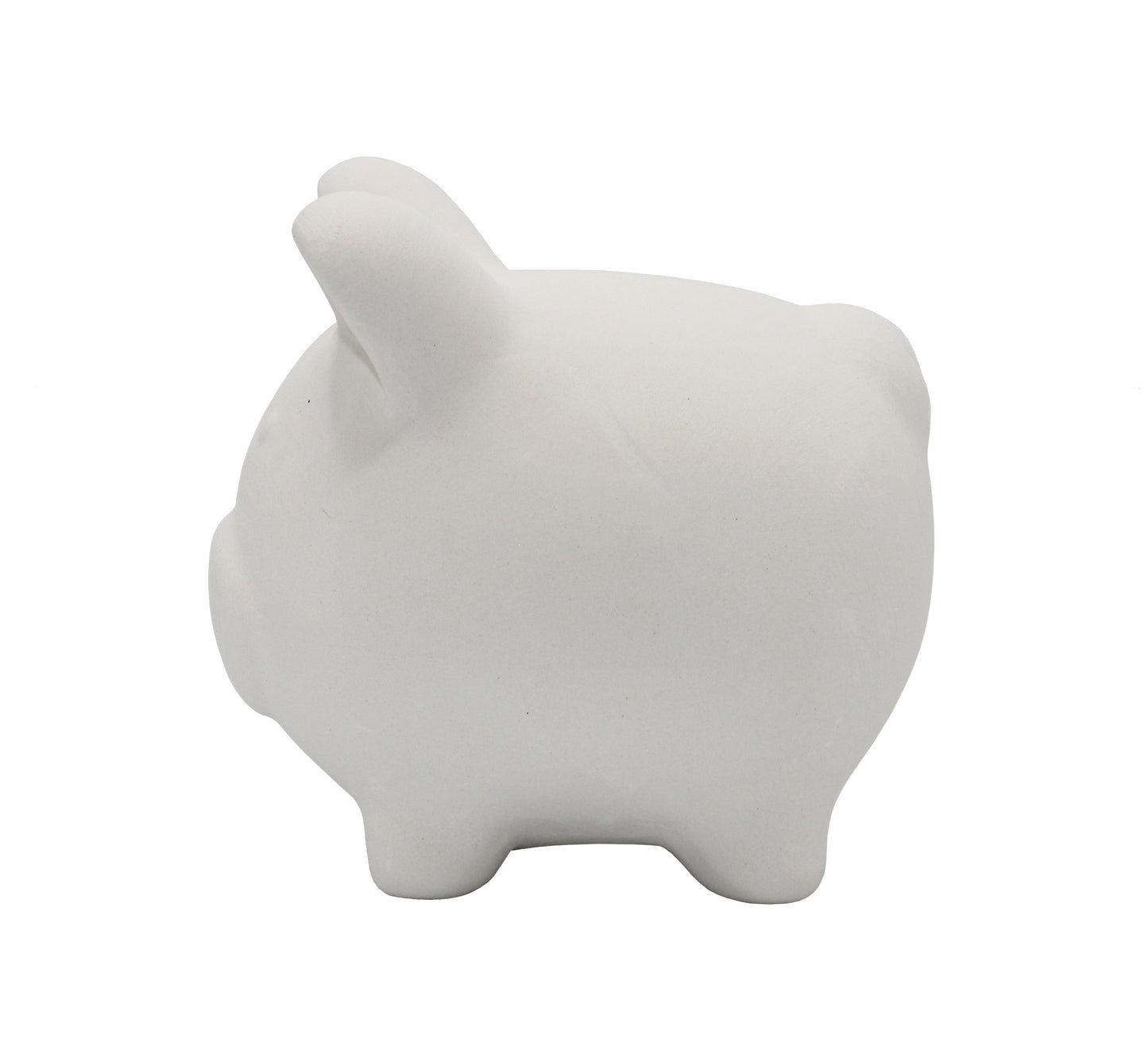 4 Pack of Ready to Paint Ceramic Bisque Piggy Banks - close-up