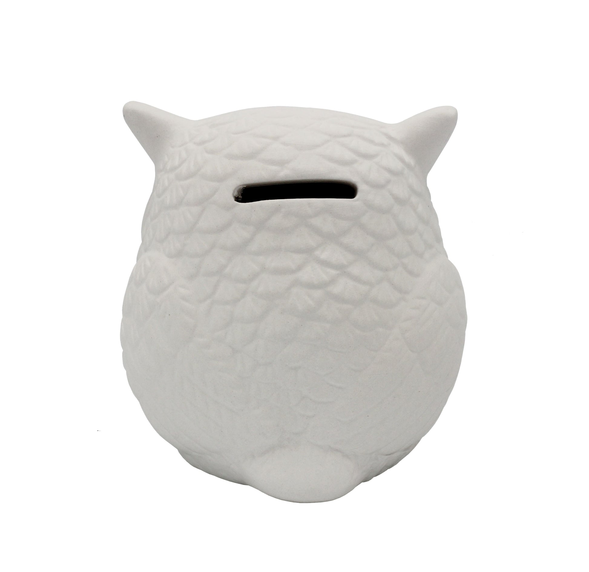 4 Pack of Ready to Paint Ceramic Bisque Owl Shape Figurines - close-up