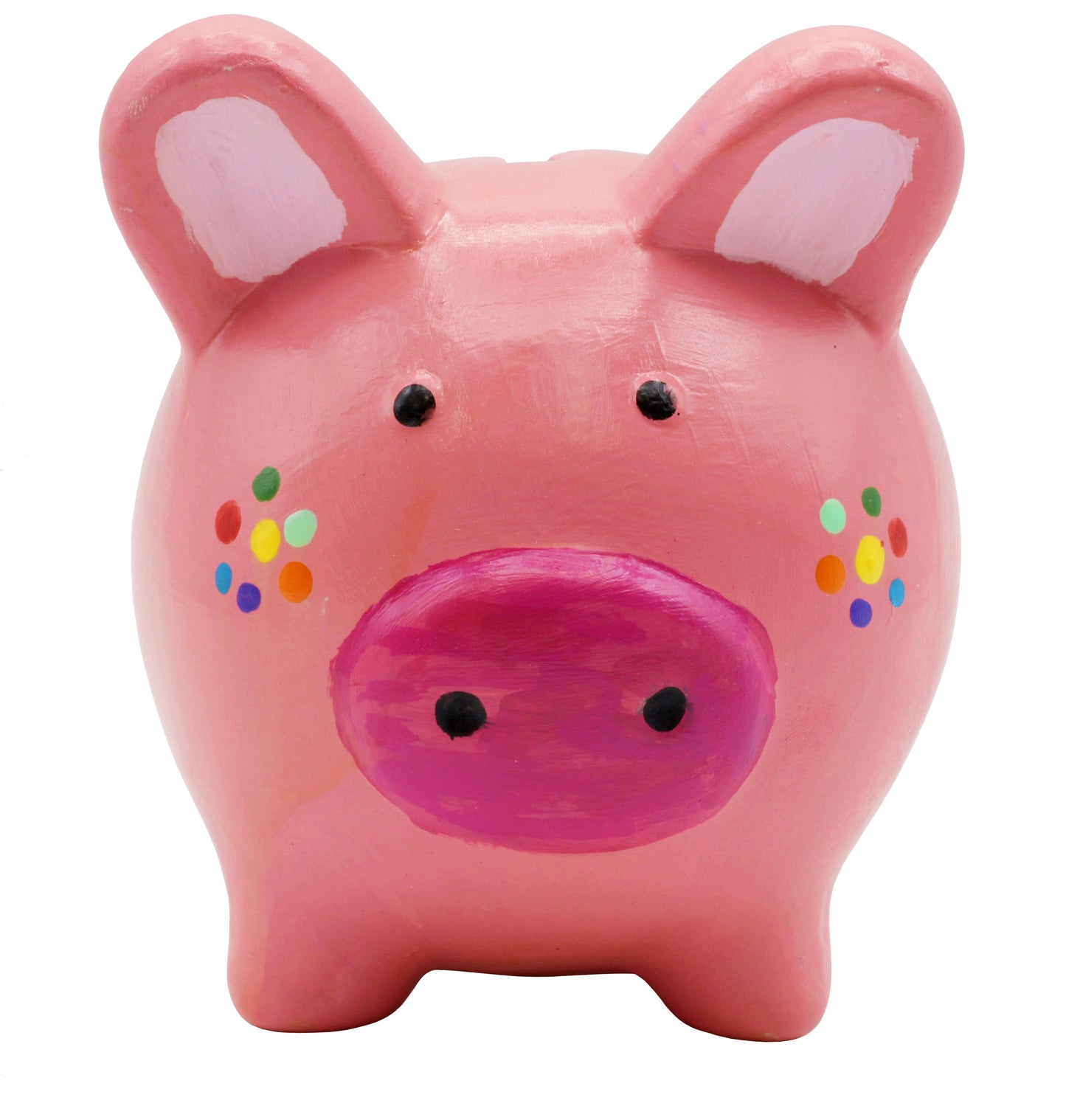 4 Pack of Ready to Paint Ceramic Bisque Piggy Banks - side view