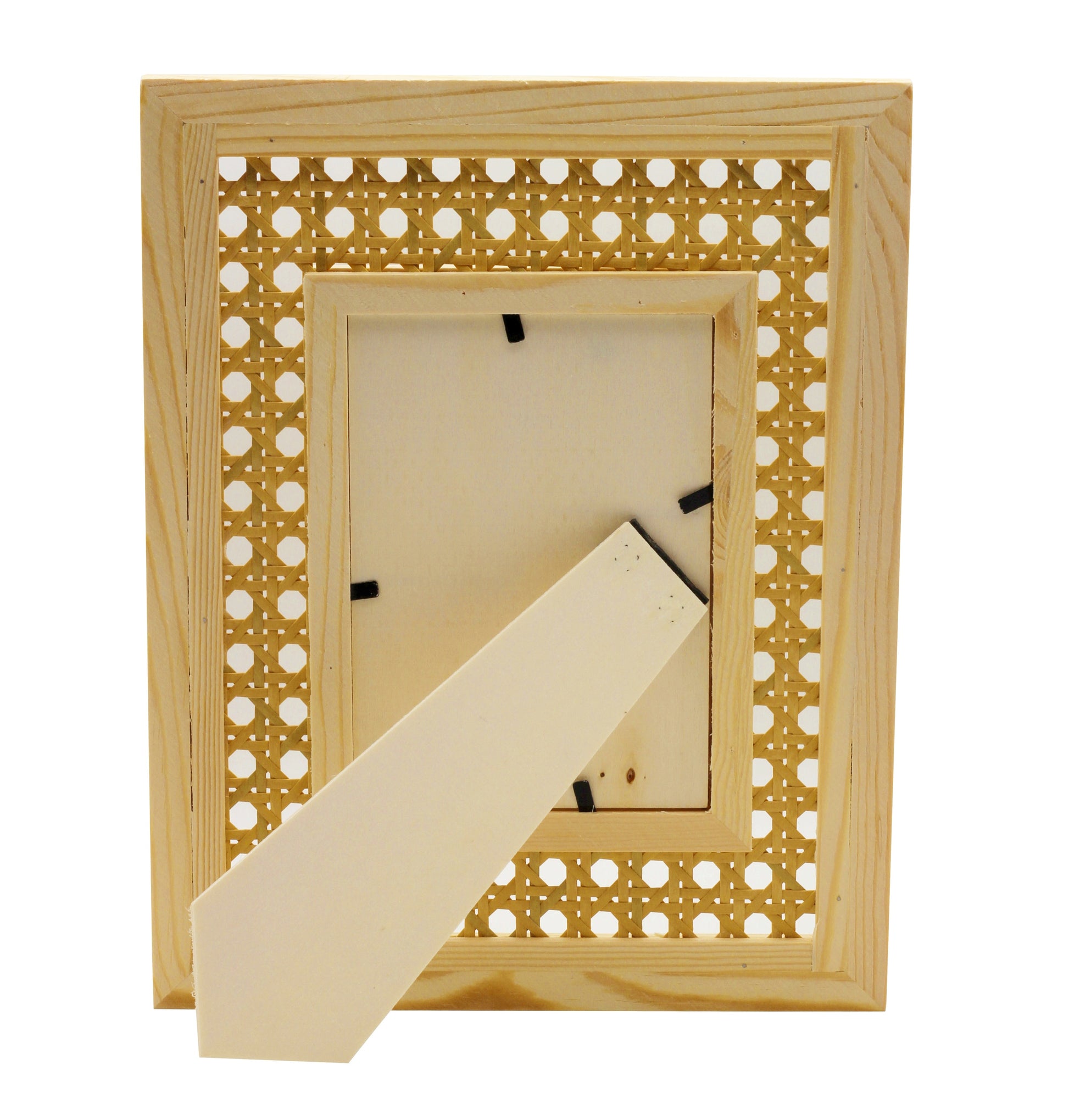 Unfinished Wood Cane Webbing Picture Frame, Paint or Decorate to Suit Your - view 5