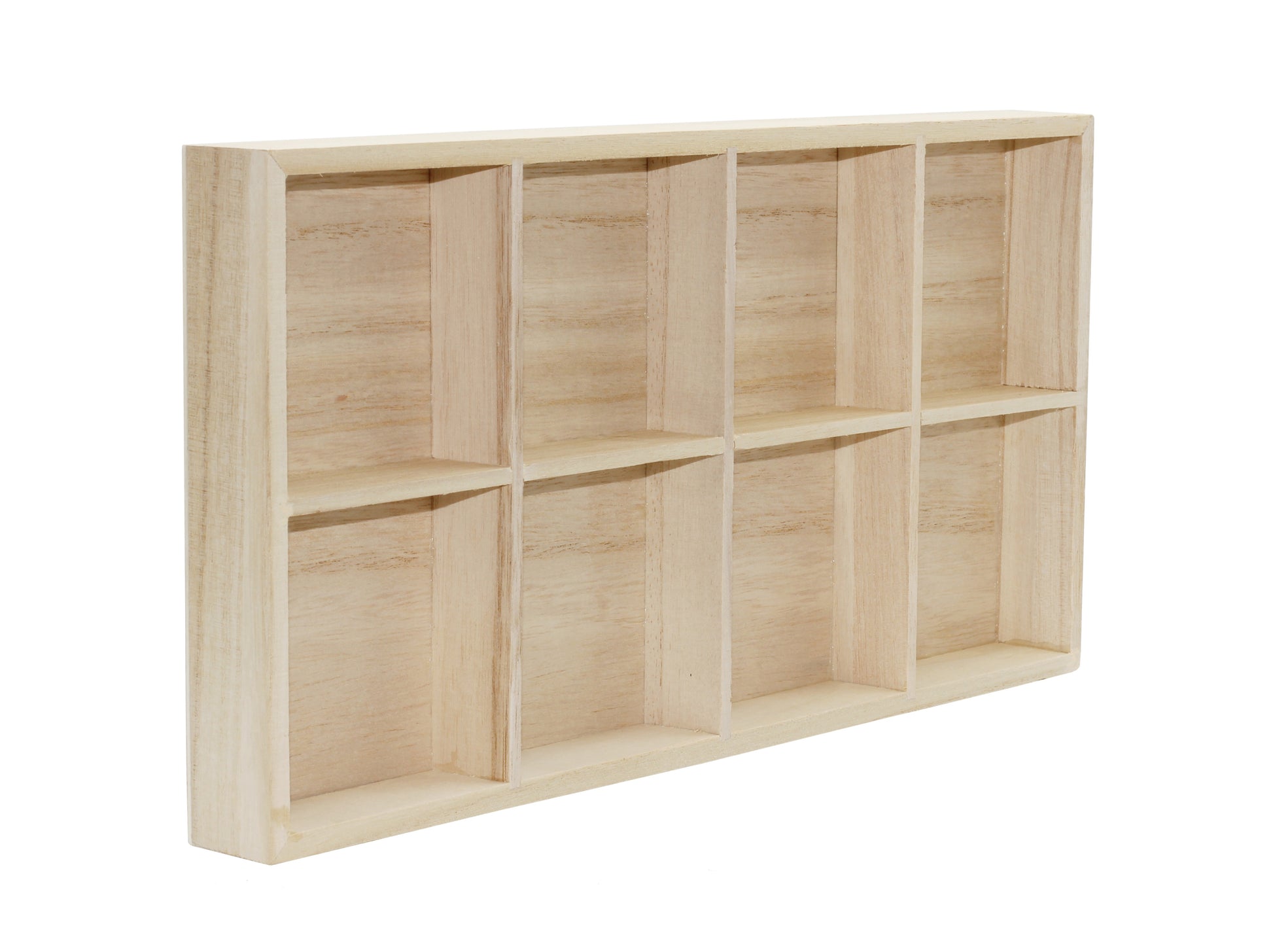 8 Section Wooden Trays – 14" × 7" Rectangular Organizers with 8 Compartments - detail