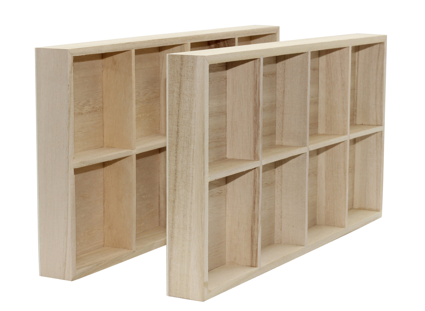 8 Section Wooden Trays – 14" × 7" Rectangular Organizers with 8 Compartments - view 7
