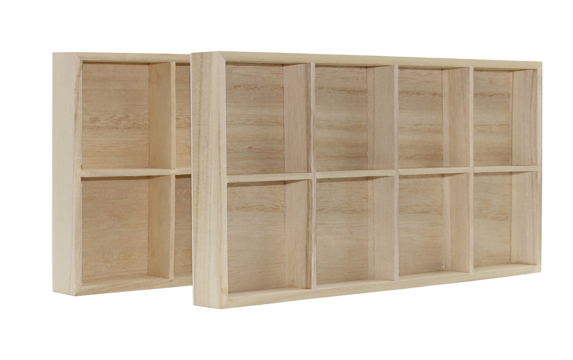 8 Section Wooden Trays – 14" × 7" Rectangular Organizers with 8 Compartments - view 8