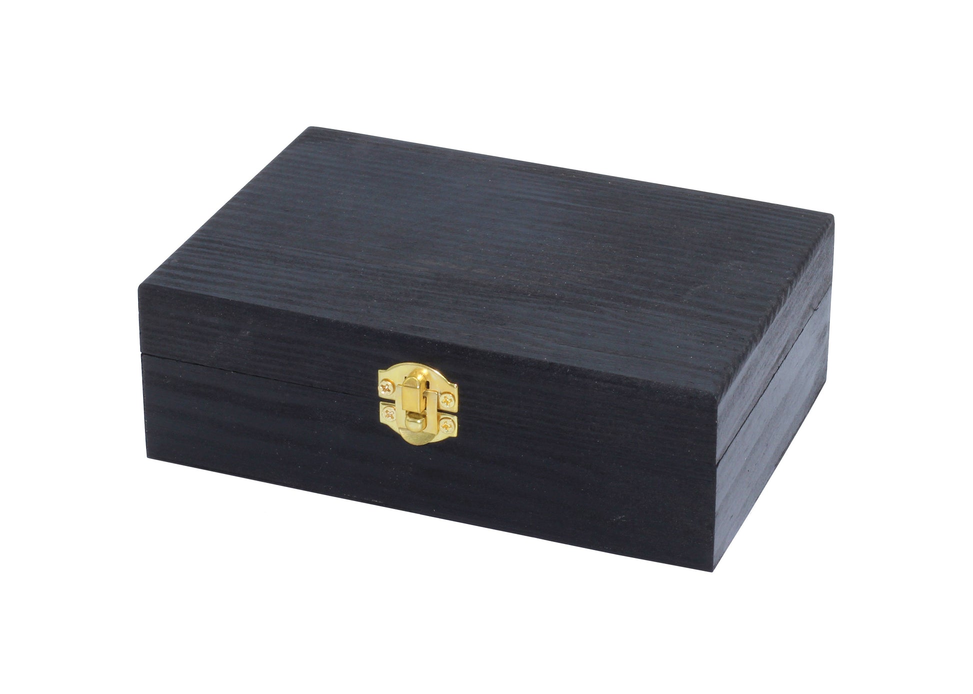 Black Wooden Keepsake Box with Gold Clasp - 6″ × 4″ × 2″ Painted Storage Case - view 6