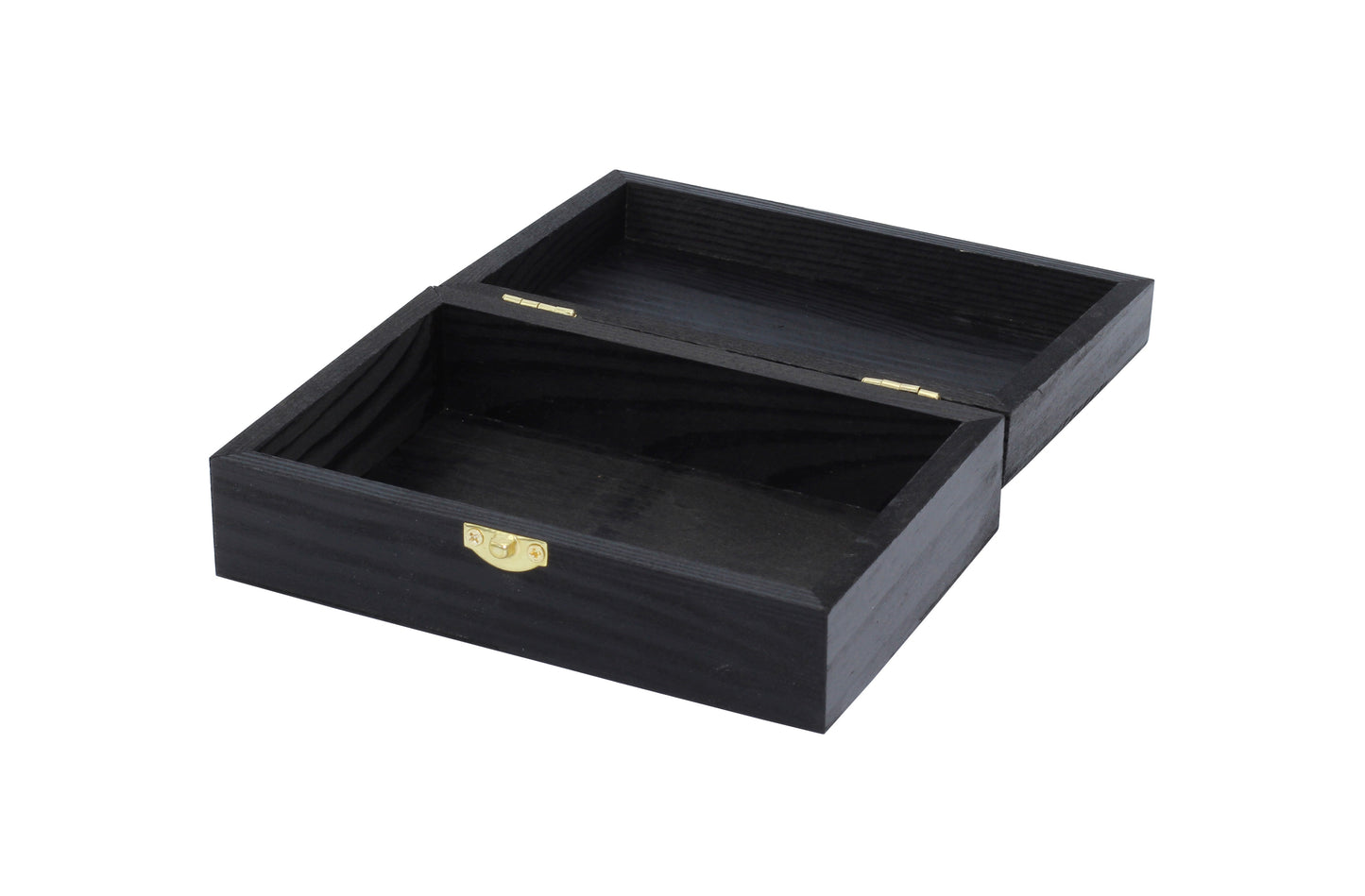 Black Wooden Keepsake Box with Gold Clasp - 6″ × 4″ × 2″ Painted Storage Case - view 5