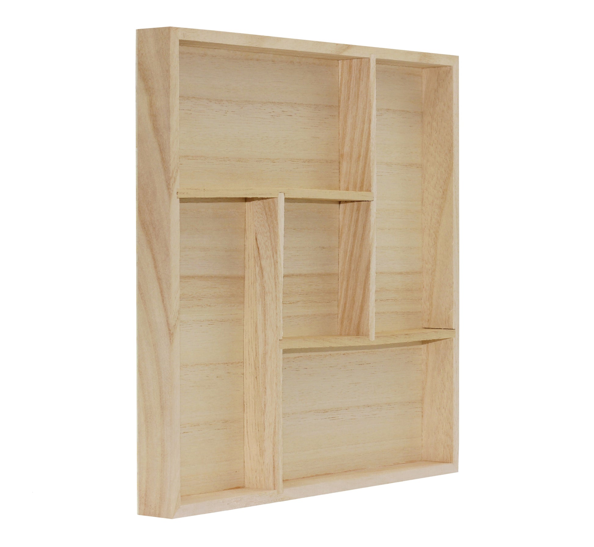 5 Section Wooden Trays – 10" × 10" Square Organizers with Compartments for - view 5