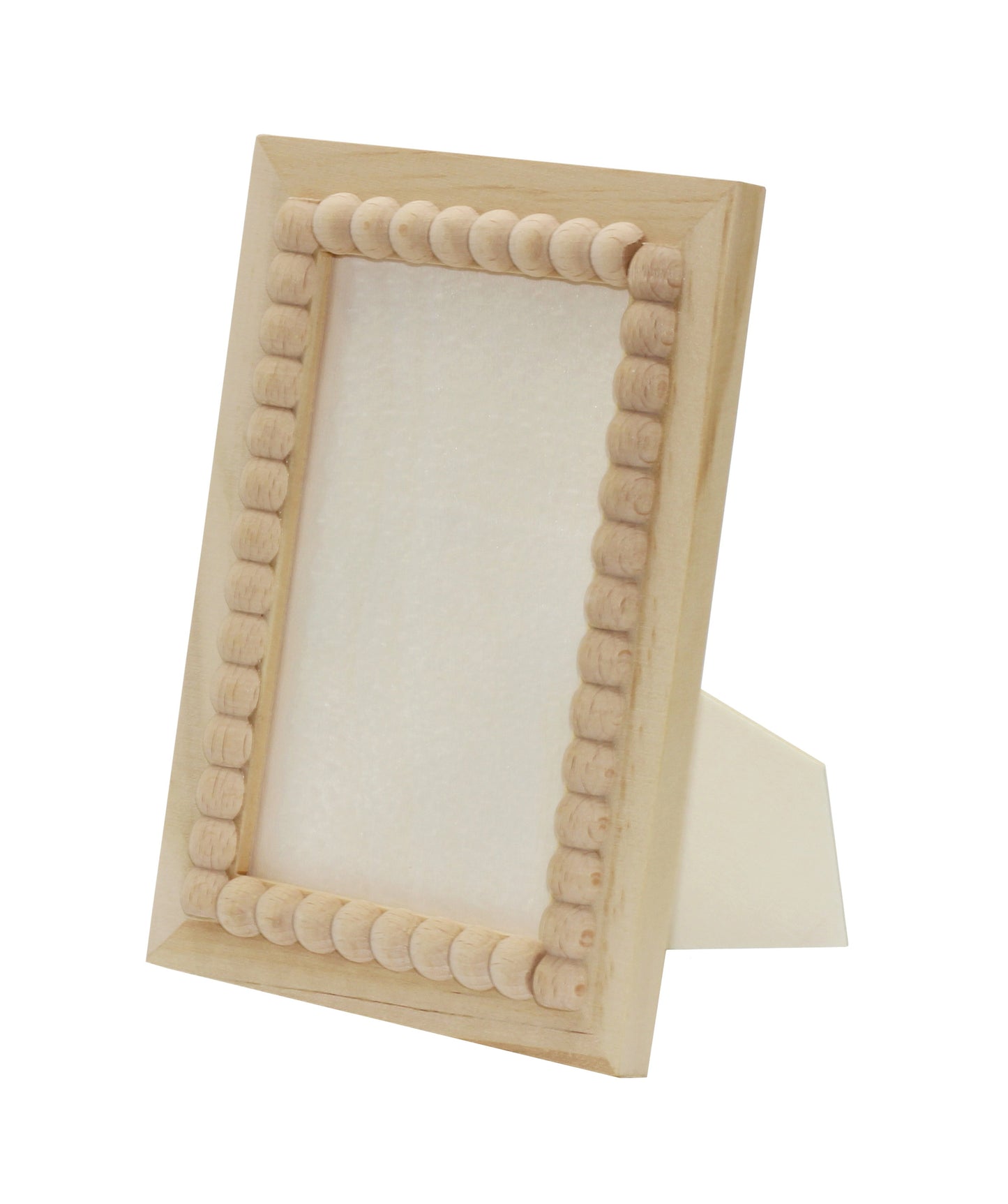 Unfinished Wooden Beaded Picture Frame - close-up