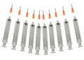 Glue Applicator Syringe for Flatback Rhinestones & Hobby Crafts, 10 Ml with 14 Gauge Orange Precision Tip - Value Pack of 10