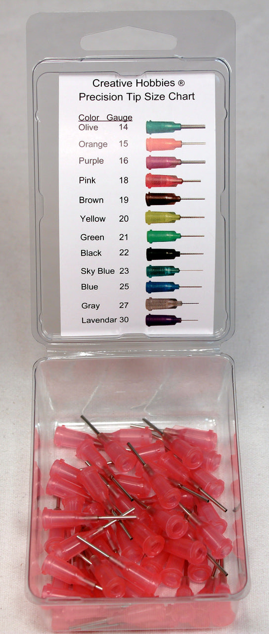 18 Gauge 0.5 Inch, Pink Color, Precision Applicator Dispensing Needle Tips, 50 - side view
