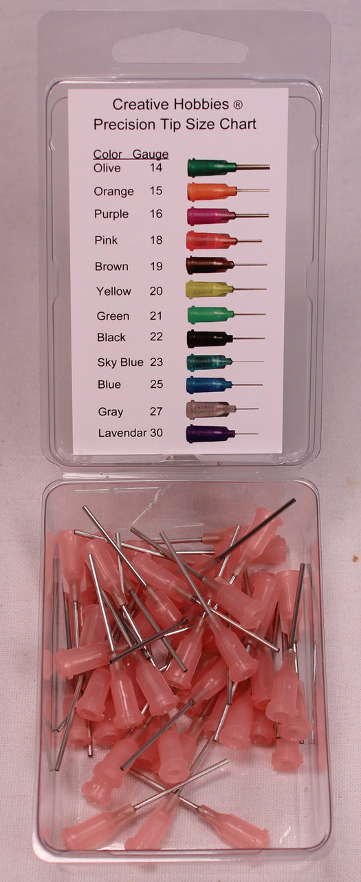 18 Gauge 1.0 Inch, Pink Color, Precision Applicator Dispensing Needle Tips, 50 - side view