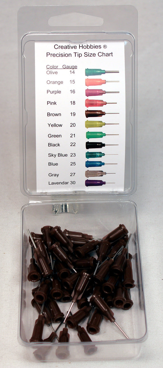 19 Gauge 0.5 Inch, Brown Color, Precision Applicator Dispensing Needle Tips, 50 - side view