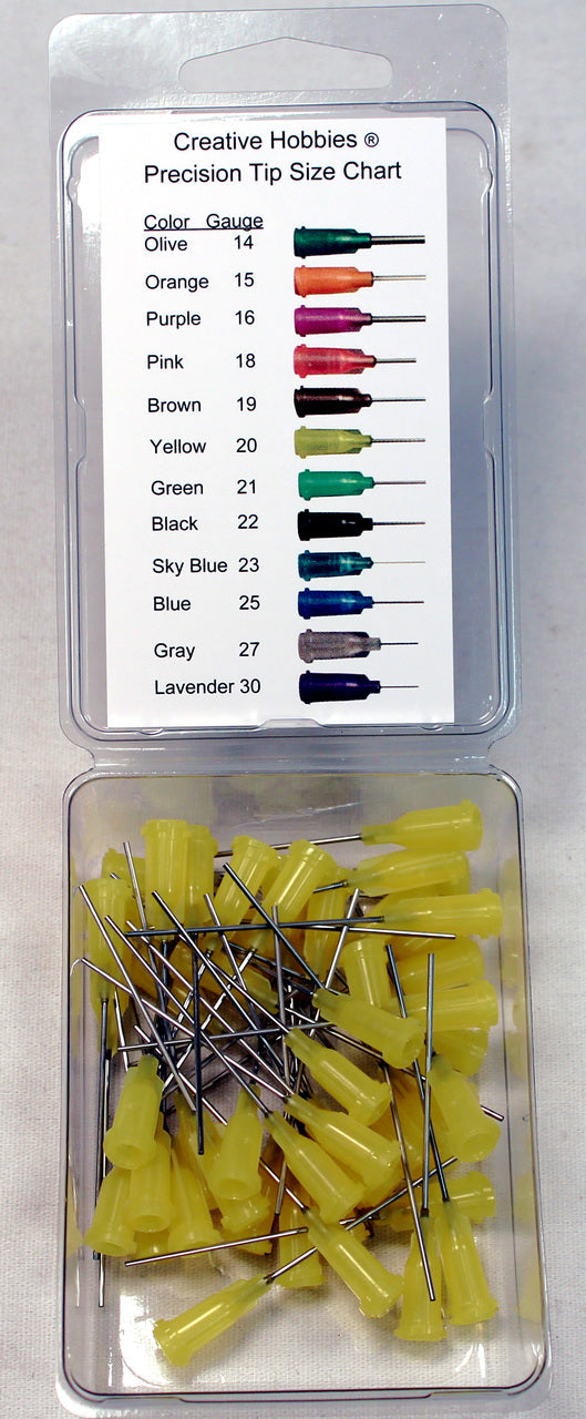20 Gauge 1.5 Inch, Yellow Color, Precision Applicator Dispensing Needle Tips, - side view