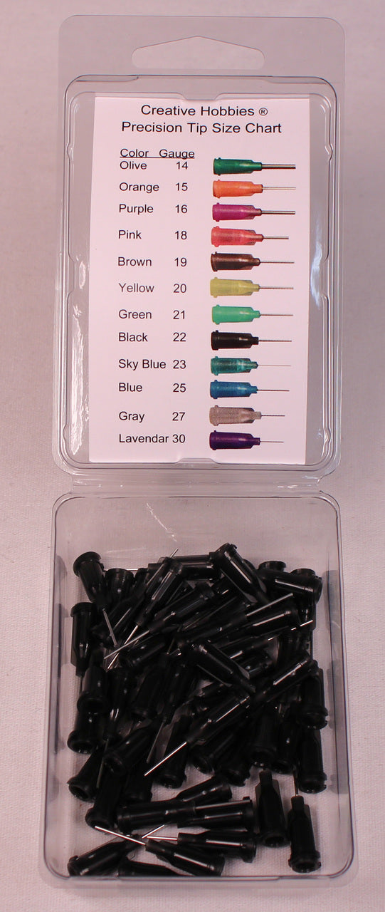 22 Gauge 0.5 Inch, Black Color, Precision Applicator Dispensing Needle Tips, 50 - side view