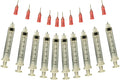 Glue Applicator Syringe for Flatback Rhinestones & Hobby Crafts, 5 Ml with 18 Gauge Pink Precision Tip - Value Pack of 10