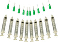 Glue Applicator Syringe for Flatback Rhinestones & Hobby Crafts, 5 Ml with 21 Gauge Green Precision Tip - Value Pack of 10