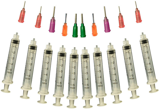 Glue Applicator Syringe for Flatback Rhinestones & Hobby Crafts, 5 Ml with