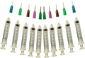 Glue Applicator Syringe for Flatback Rhinestones & Hobby Crafts, 5 Ml with Assorted Gauges of Precision Tips - Value Pack of 10