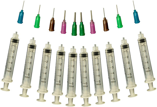 Glue Applicator Syringe for Flatback Rhinestones & Hobby Crafts, 5 Ml with - stainless steel