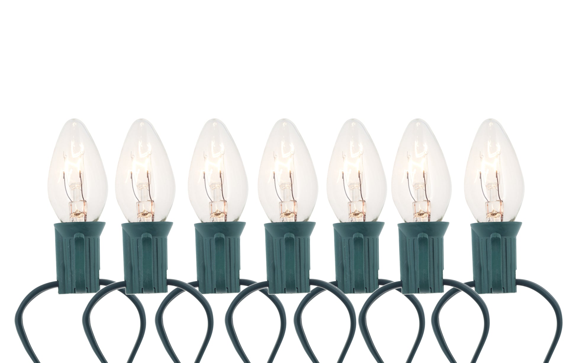 25 Ft Christmas Light String with Clear White C7 Light Bulbs for Indoor/Outdoor - detail