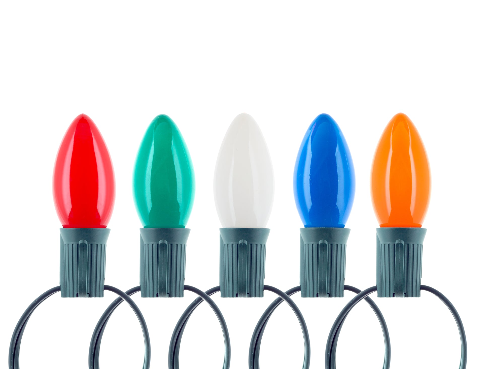25 Ft Christmas Light String Multi Color Ceramic C9 Light Bulbs Indoor/Outdoor - detail