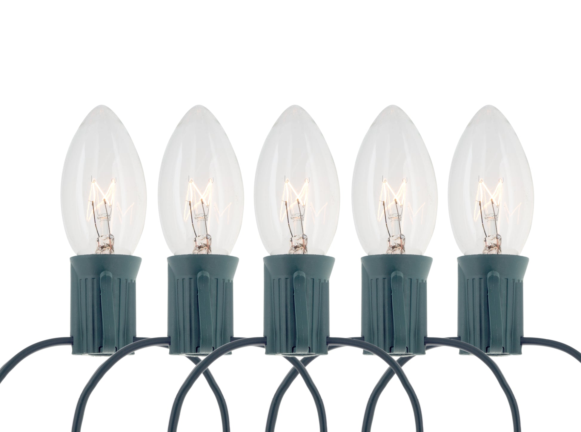 25 Ft Christmas Light String with Clear White C9 Light Bulbs for Indoor/Outdoor - detail