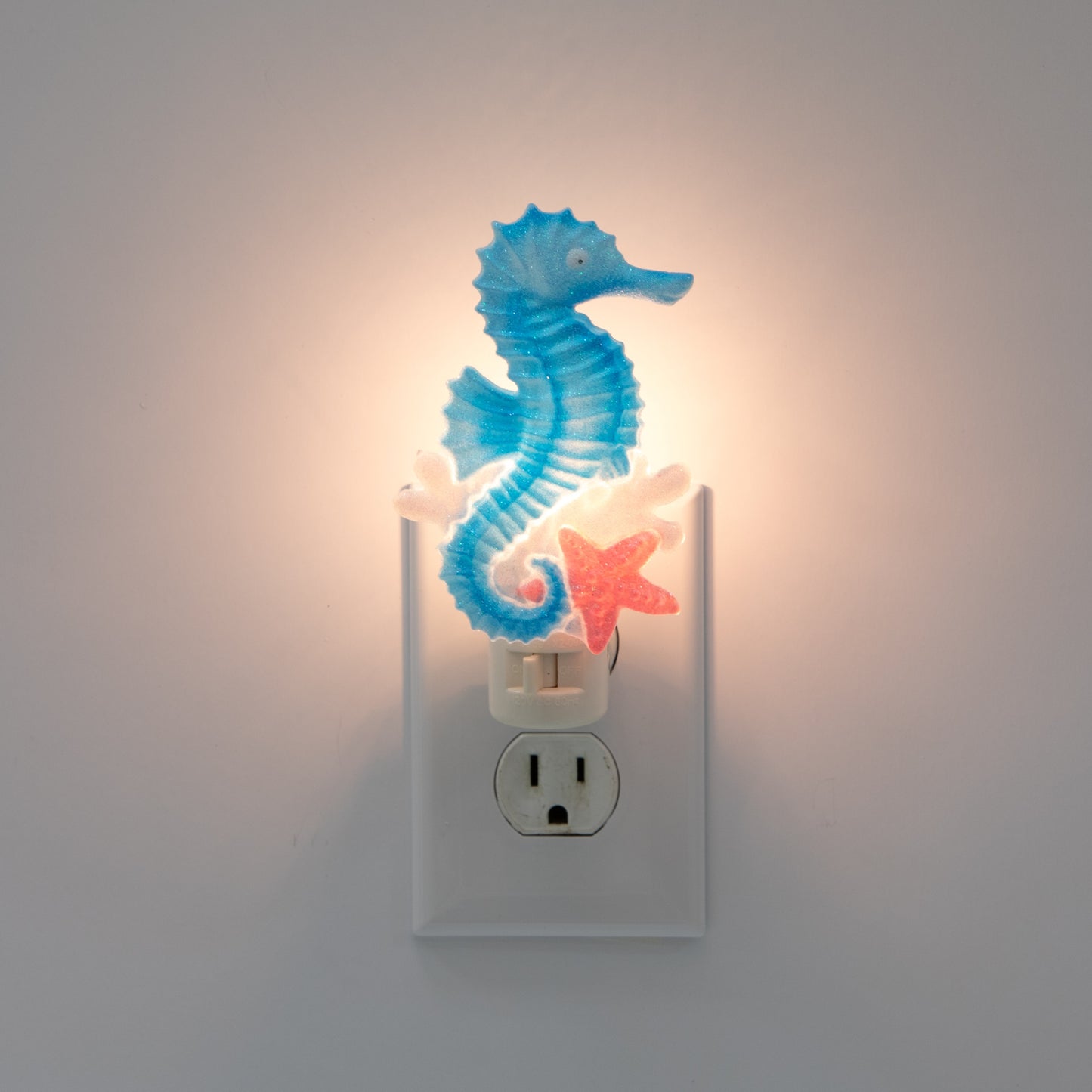 Coastal Seahorse Night Light - close-up