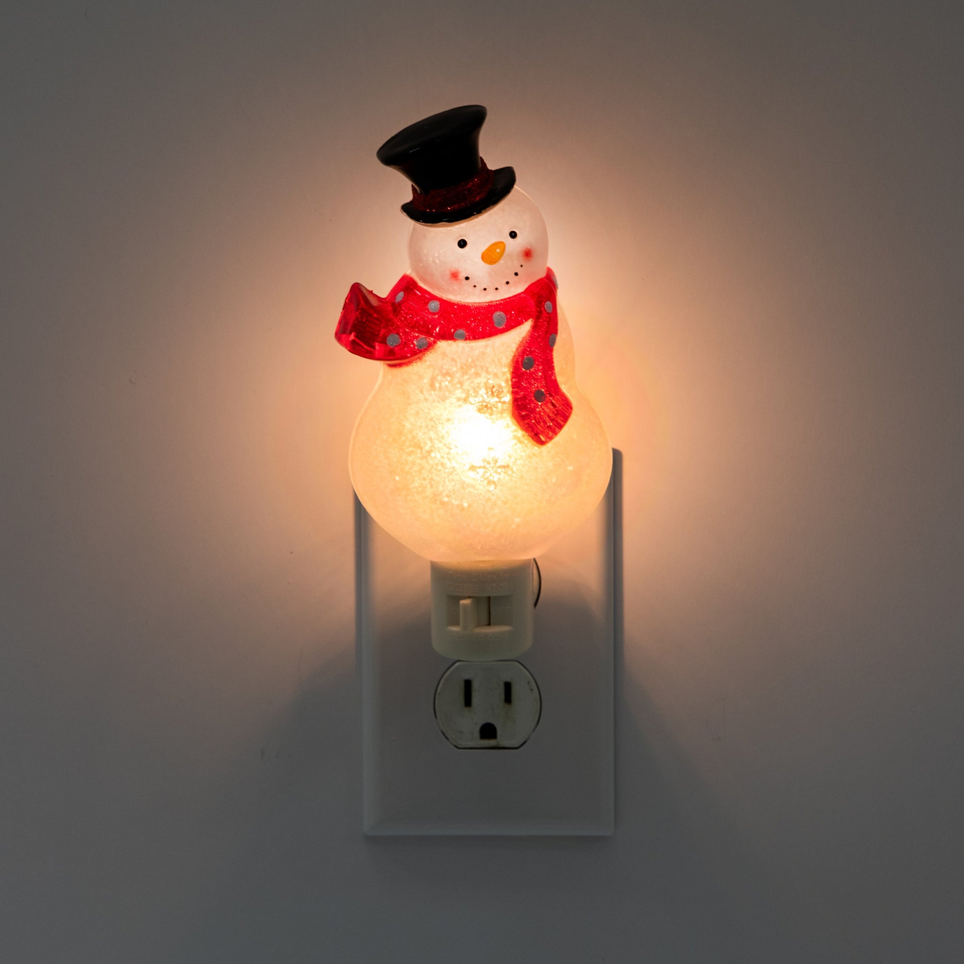 Friendly Snowman Holiday Decor Night Light - close-up