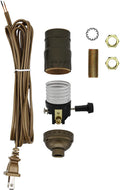 Make a Lamp or Repair Kit - All Essential Hardware, 3 Way Socket, and Matching Electric Cord (Antique)