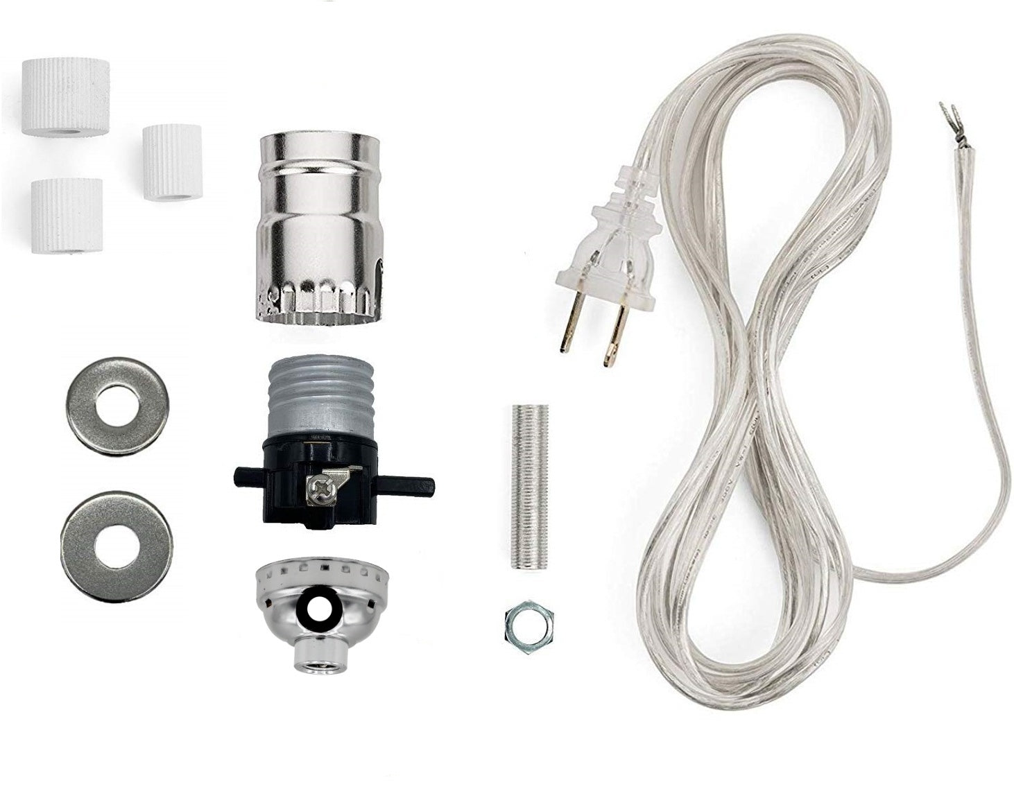 Creative Hobbies® Silver Finish Bottle Lamp Adapter Kit with 3 Rubber Adaptors