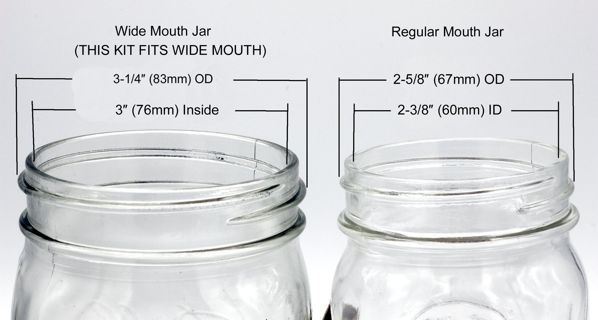 Wide Mouth Black Mason Jar Lamp Conversion Kit #M974K-W, Pre-Wired Ready to Use! - close-up