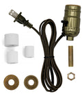 Creative Hobbies M995A-M38 Antique Brass Multi Size Lamp Wiring Kit for Wine, Oil, Liquor Bottle Lamp Conversion -Pre-Wired Ready to Use, DIY Lamp, Unique Side Exit Socket Cap No Drilling Required