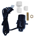 Creative Hobbies M995K-M38 Black Multi Size Lamp Wiring Kit for Wine, Oil, Liquor Bottle Lamp Conversion -Pre-Wired Ready to Use, DIY Lamp, Unique Side Exit Socket Cap No Drilling Required