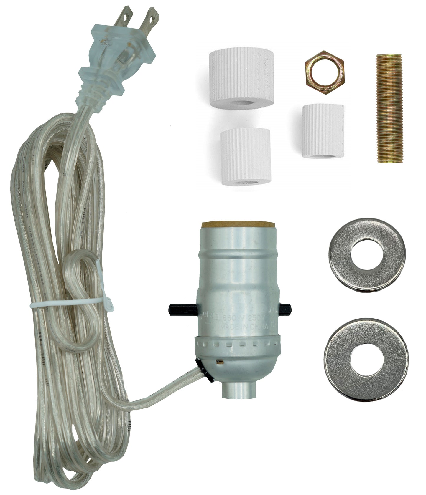 Creative Hobbies M995S-M38 Silver Multi Size Lamp Wiring Kit for Wine, Oil, - glass