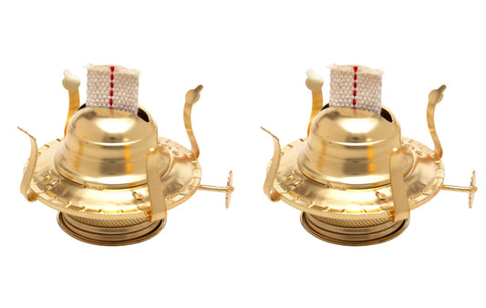 Brass Plated Oil Burner with Cotton Wick - Replacement for Antique Kerosene - for craft