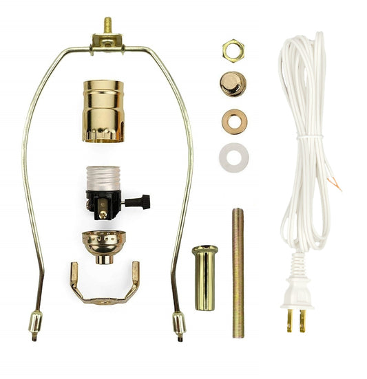 Creative Hobbies® Make-A-Lamp Kit Complete Lamp Parts Kit with Instructions - brass, for diy
