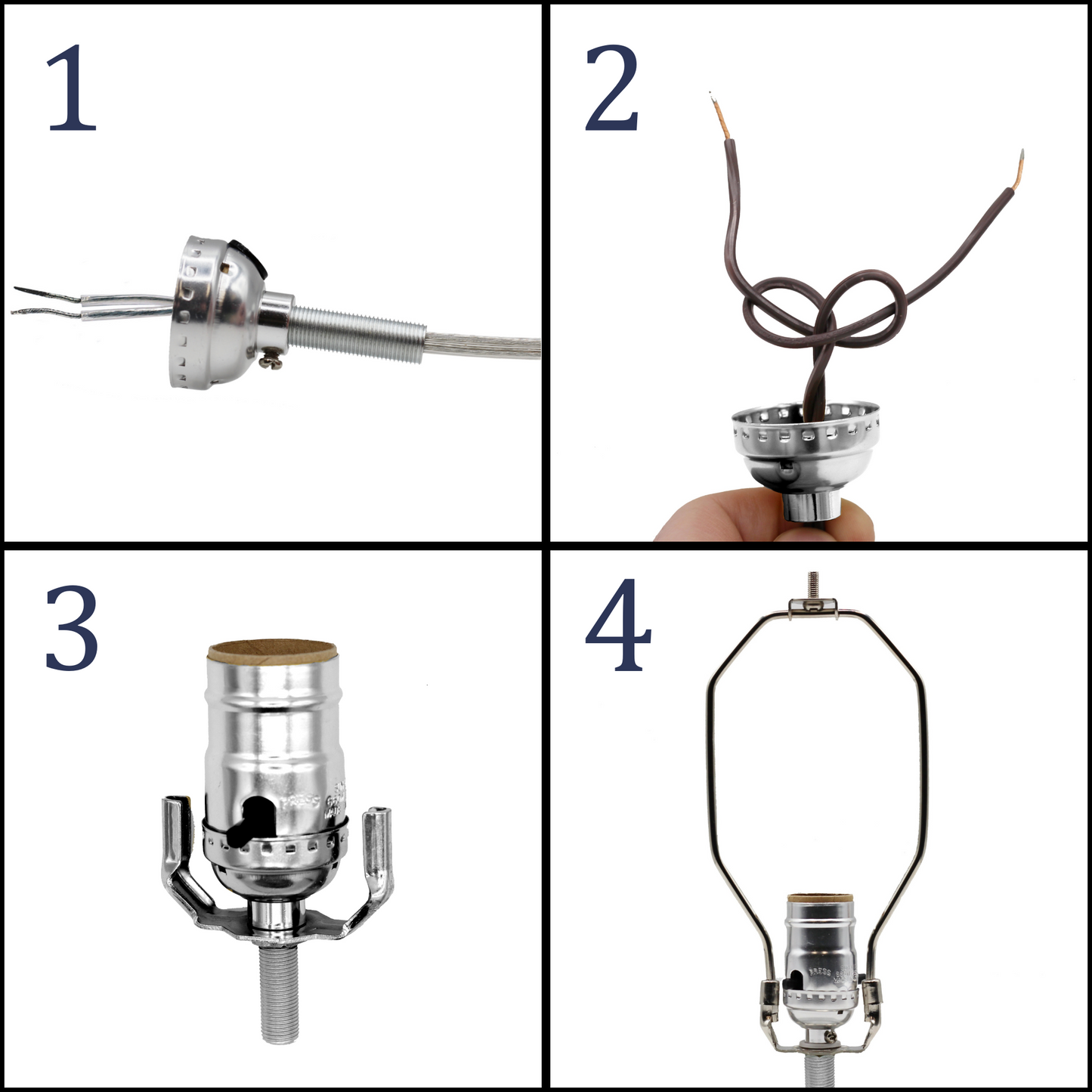 ML93H Silver Finish Make-A-Lamp Kit With All Parts Needed and Instructions for - detail