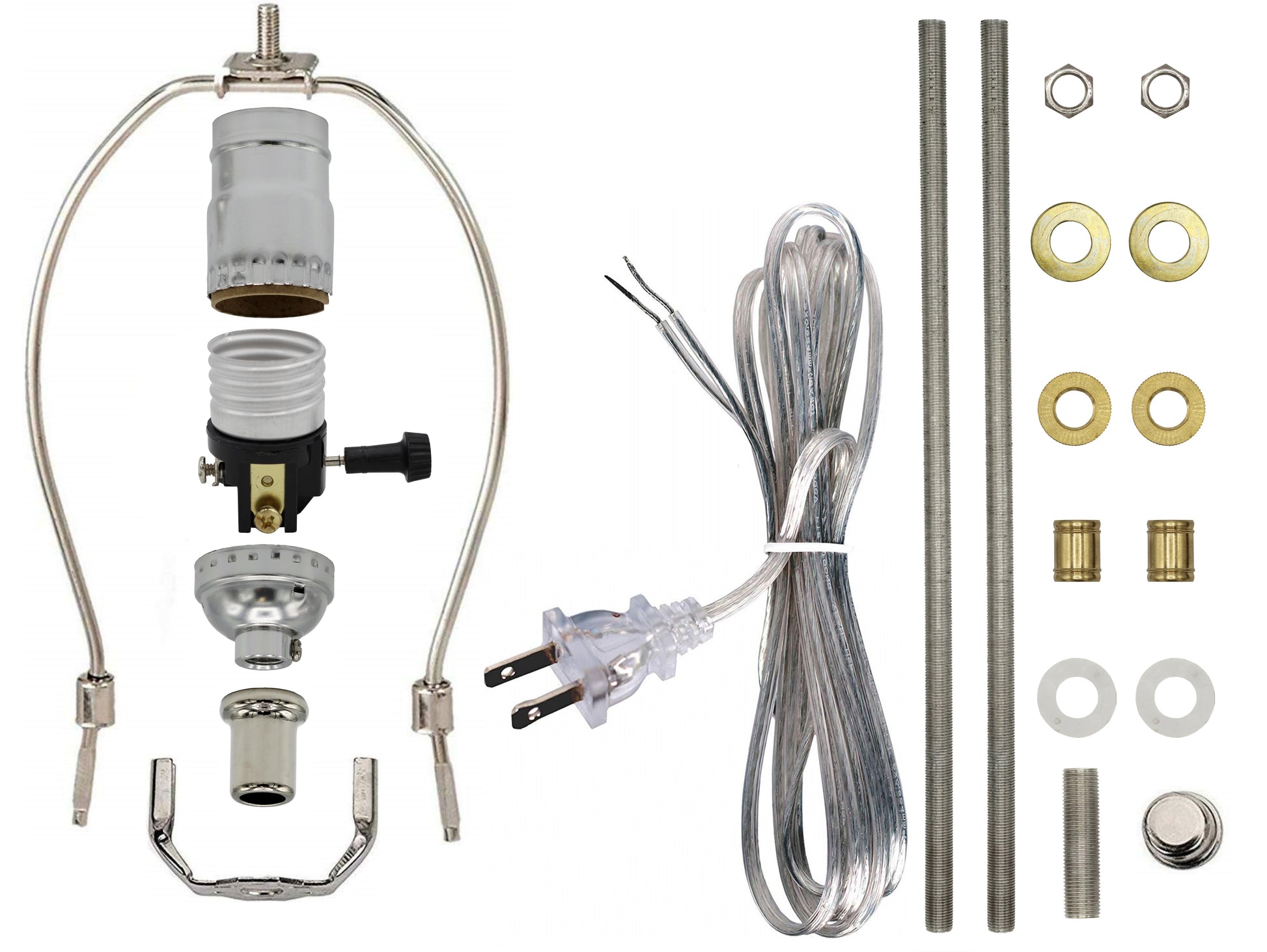 ML94KIT Premium Lamp Kit with All Parts for DIY Lamp Design or Repair (Silver)