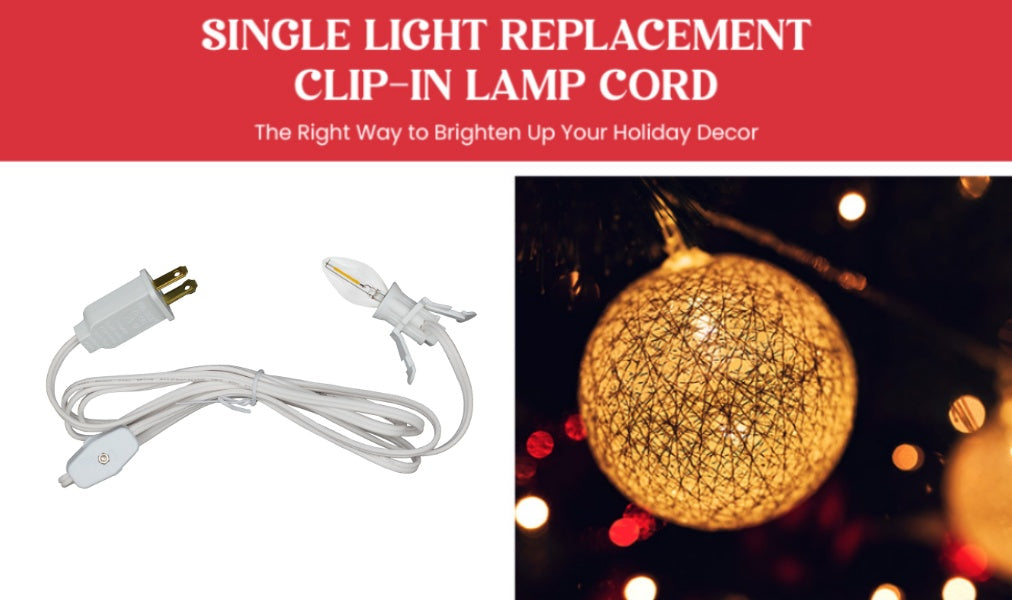 Clip-in lamp cord with light bulb - detail