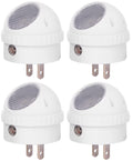 Plug in Night Light with Cool White LED, 360° Rotation and Dusk to Dawn Sensor for Kids Bedroom, Hallway, Stairs, Bathroom | 4 Pack
