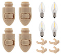 Ivory Plug in LED Night LIght with Switch, Manual On Off Nightlight for Bathroom, Hallway, Garage, Bedroom, Nursery, UL Listed | 4 Pack