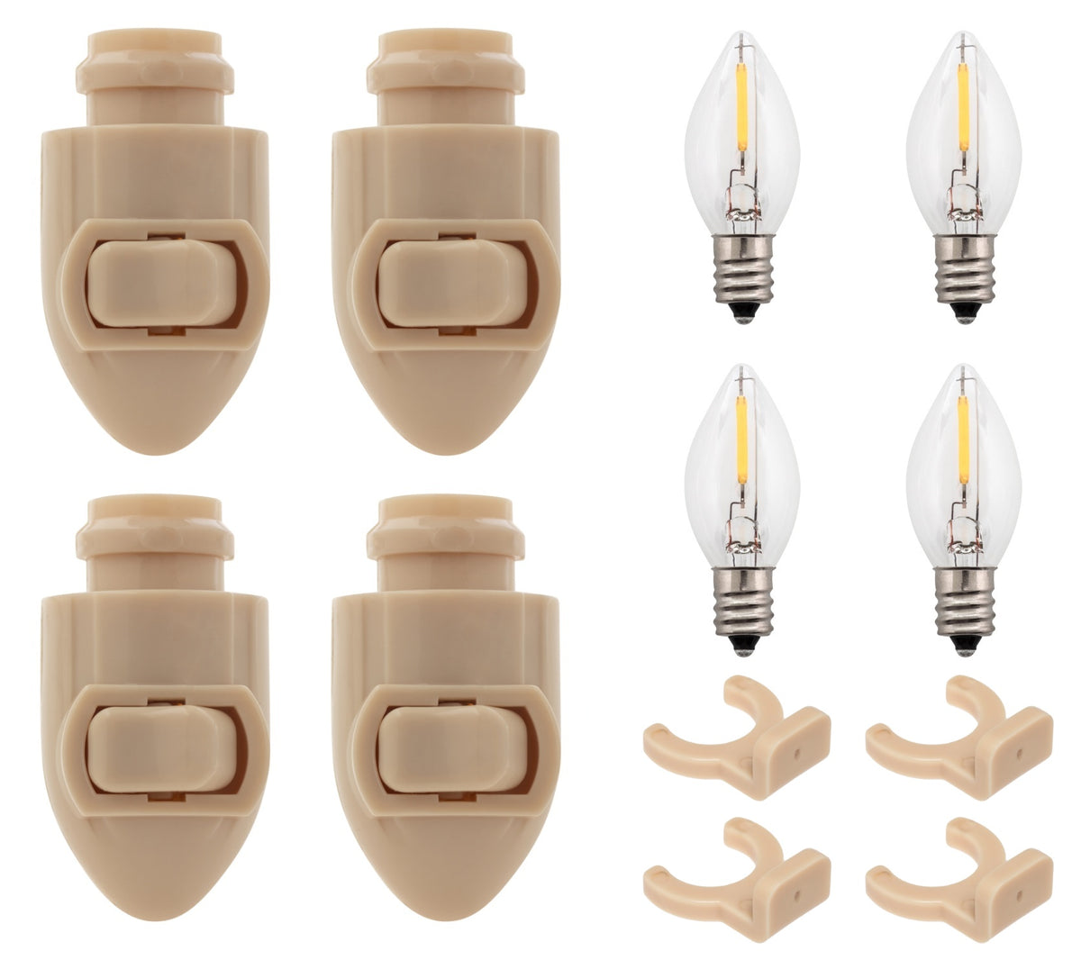 Ivory Plug in LED Night LIght with Switch, Manual On Off Nightlight for - glass