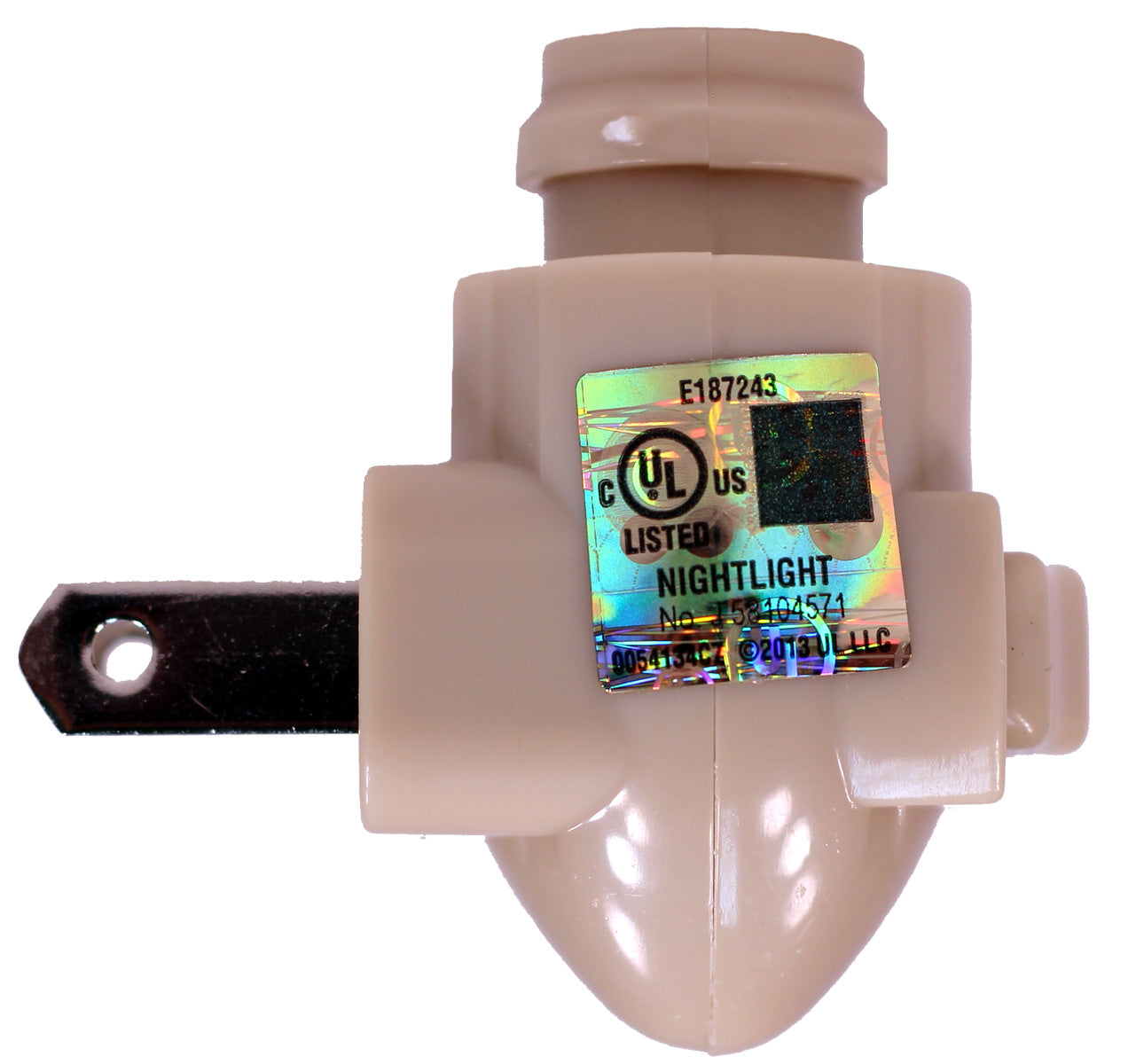 Plug in Night Light Kit Includes Shade Clip & 4 Watt Bulb, Ivory Plastic, Great - side view