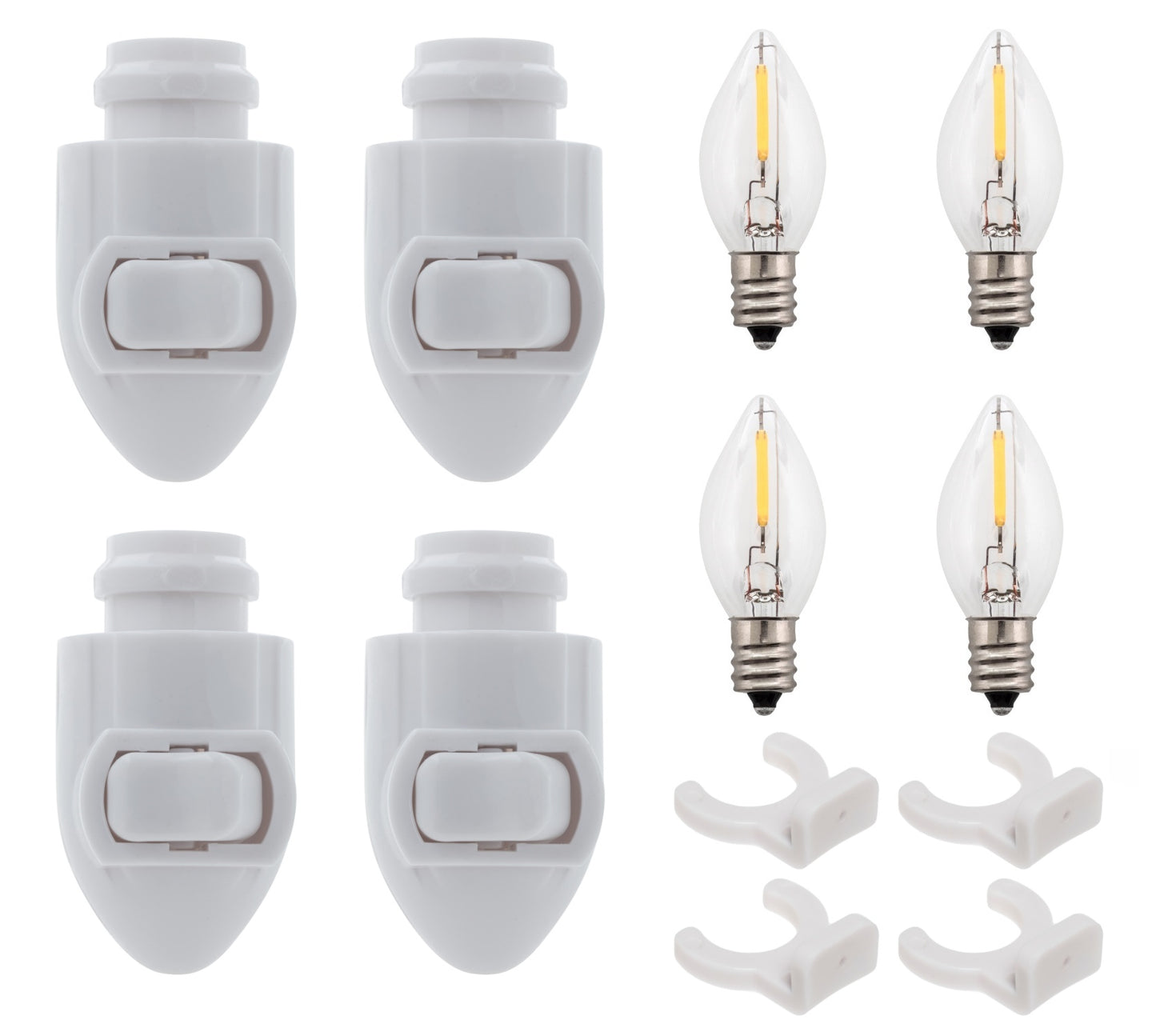 White Plug in LED Night Light with Switch, Manual On Off Nightlight for - glass