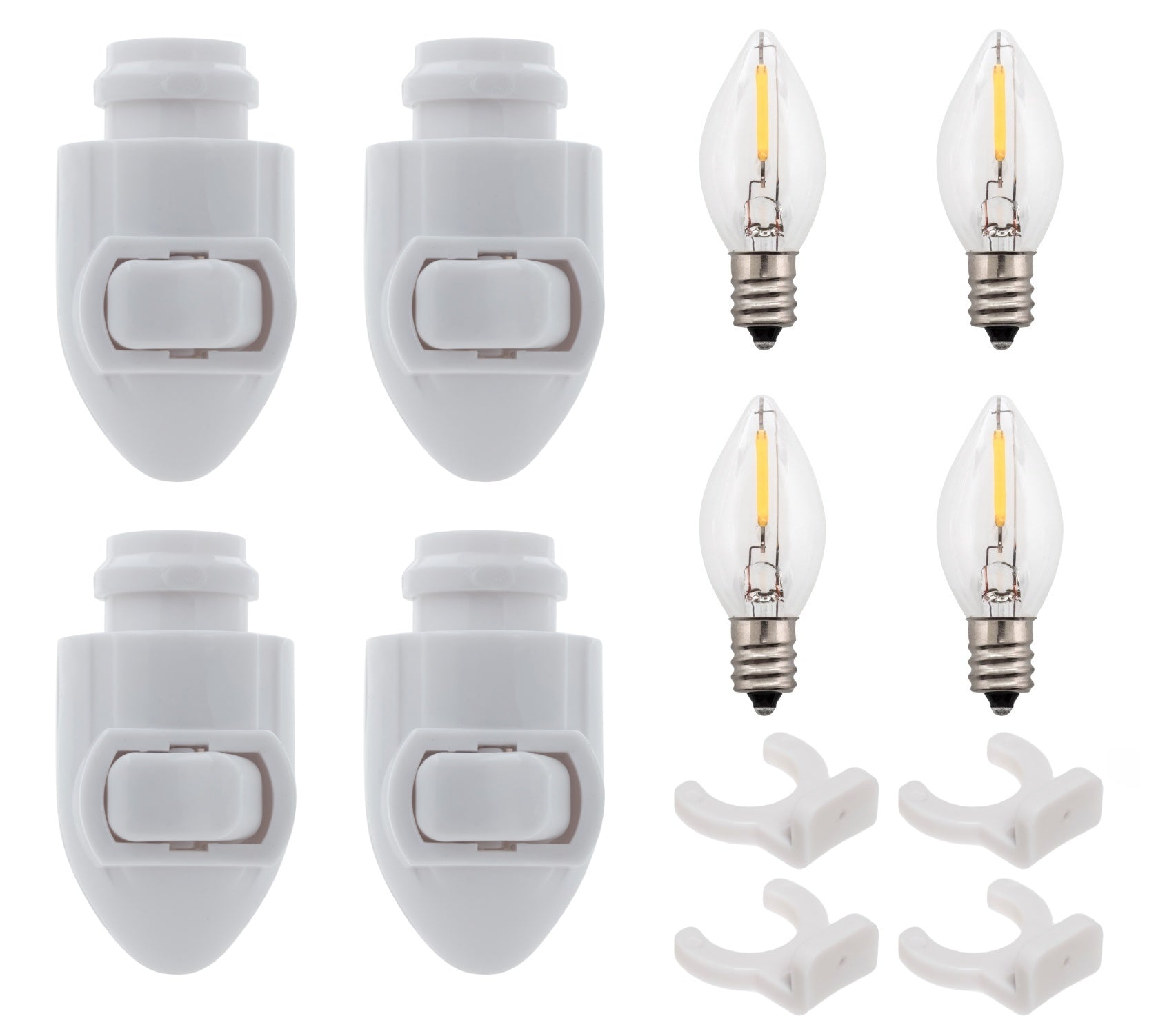 White Plug in LED Night Light with Switch, Manual On Off Nightlight for - glass