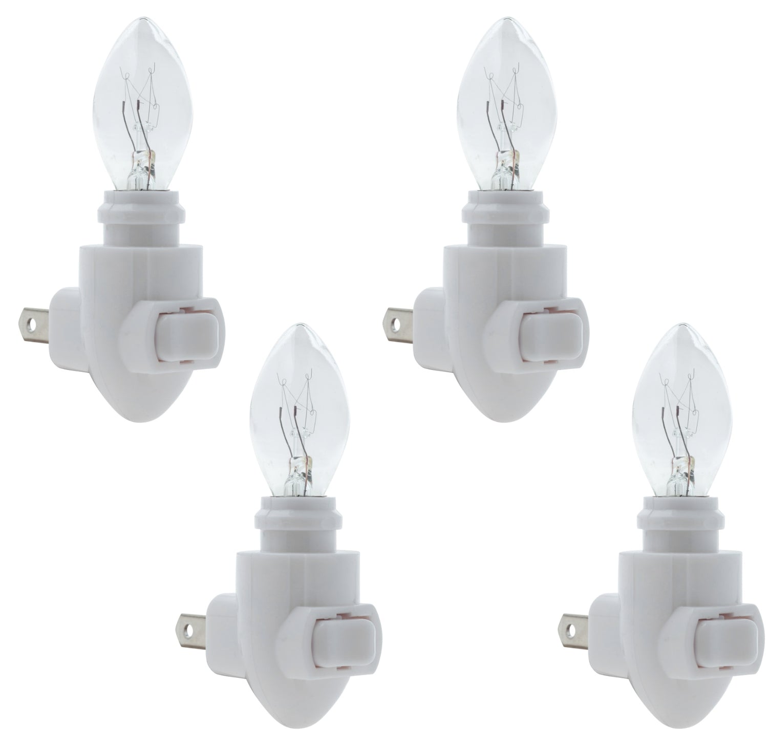 Plug In Night Light Module Includes 4 Watt Bulb, White Plastic, Great for - glass