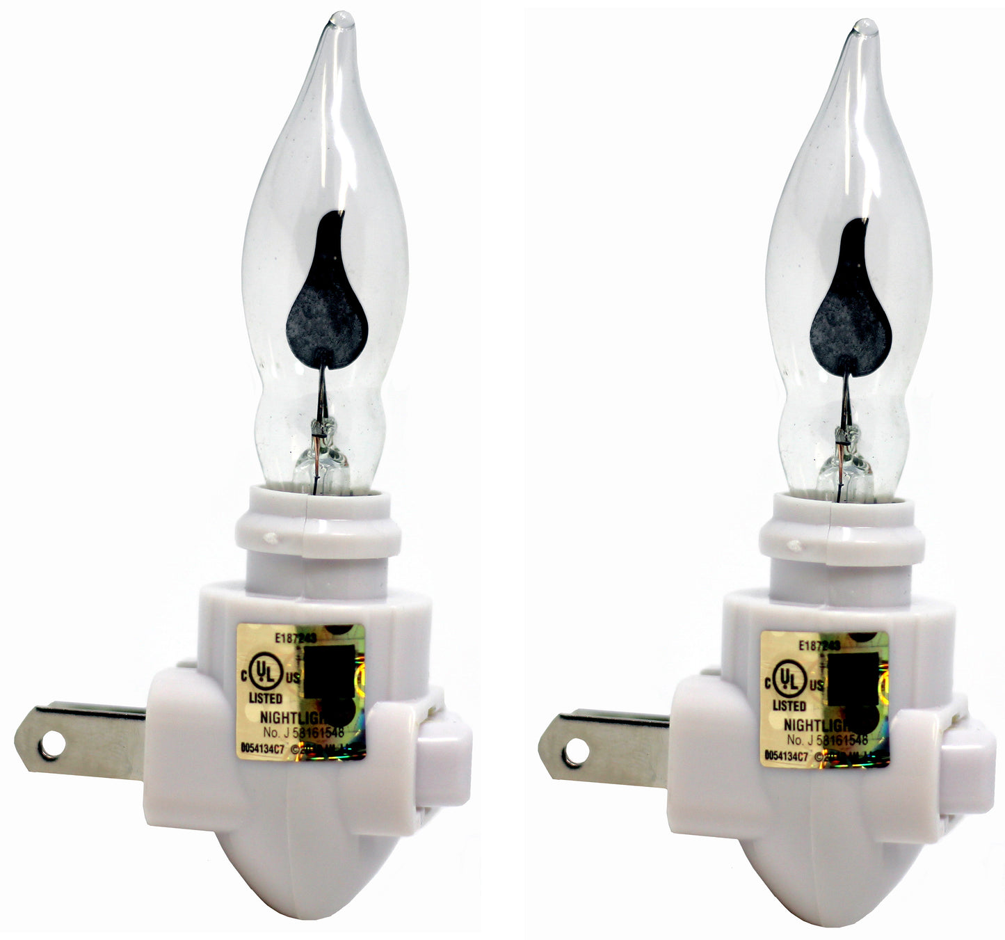 2 Pack -Plug in Night Light Modules White Plastic Include Flicker Night Light - view 6