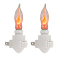 2 Pack -Plug in Night Light Modules White Plastic Include Flicker Night Light Bulbs, Great for Making Your Own Halloween Fall Christmas Holiday Flickering Night Lights