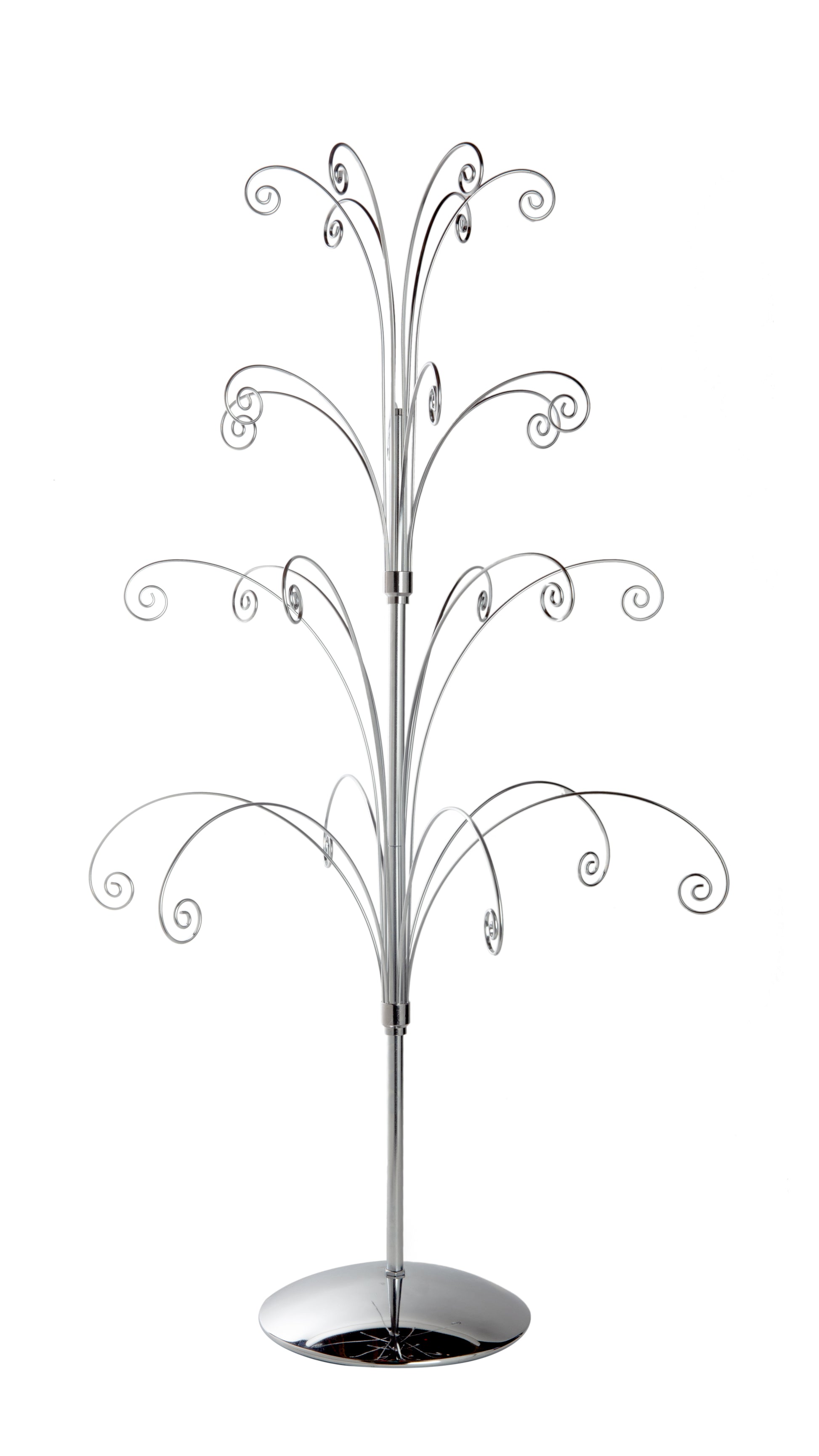 Creative Hobbies 36 Inch Tall Ornament Display Tree, Bright Silver Chrome
