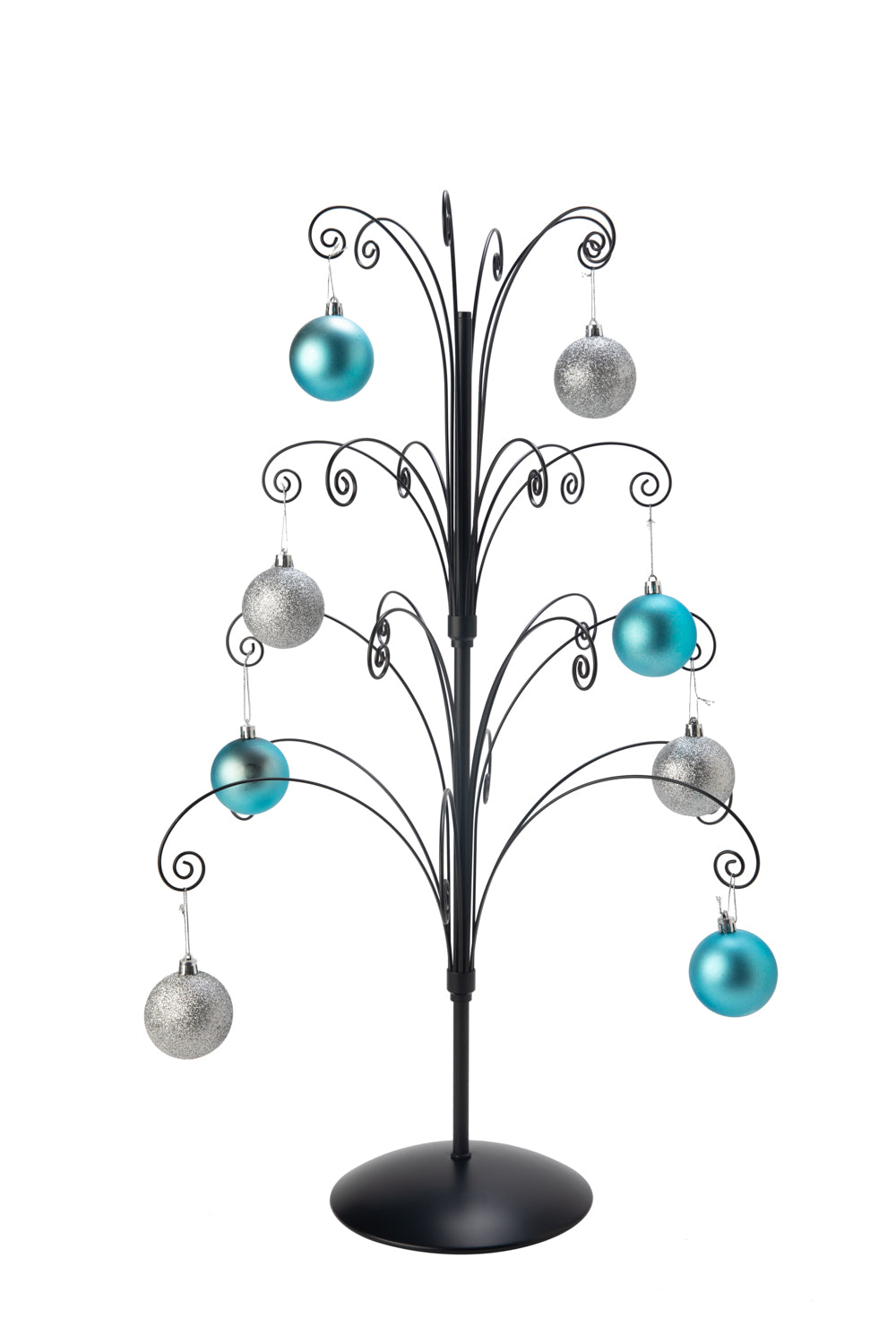 Creative Hobbies 36 Inch Tall Ornament Display Tree, Black Plated, Holds 24 - side view