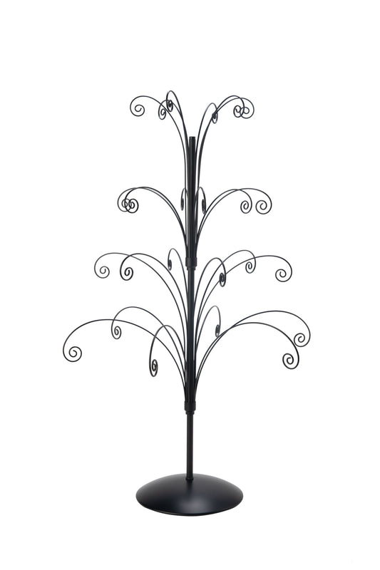 Creative Hobbies 36 Inch Tall Ornament Display Tree, Black Plated, Holds 24 - brass